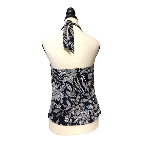 Lands' End black and white floral halter tankini top - Picture 5 of 9